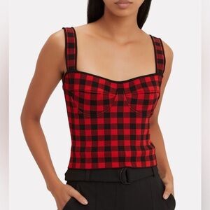 Ronny Kobo Plaid Corset Top